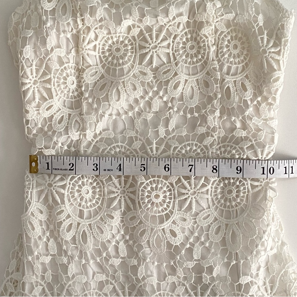 Hollister Co. High Neck Cut Out Back Crochet Lace White Dress Women's Size XS - Picture 10 of 14